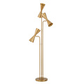 Factory supply 3 heads living hotel decorative copper floor lamp